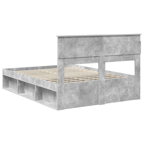 Bettrahmen Betonoptik 160x200 cm Kiefer Massivholz