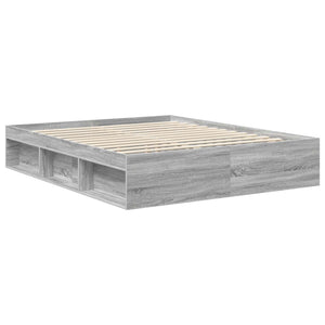 Bettrahmen 160x200 Graues Sonoma Kiefernholz