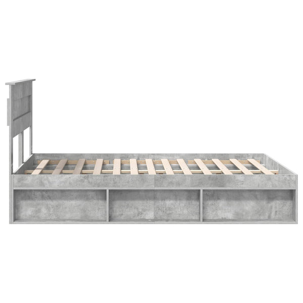 Bettrahmen Beton Grau 150x200 cm Kiefernholz