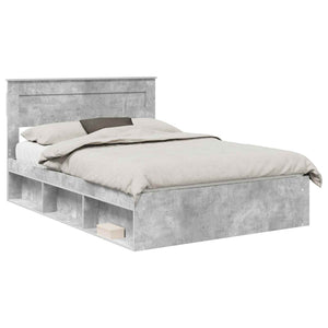 Bettrahmen mit Kopfteil 140x190 cm Kiefernholz Beton