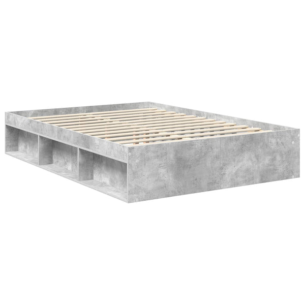 Bettrahmen mit Kopfteil 140x190 cm Kiefernholz Beton