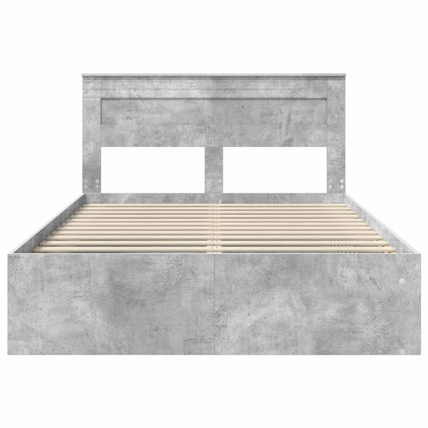 Bettrahmen mit Kopfteil 140x190 cm Kiefernholz Beton