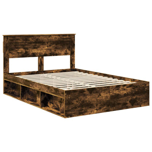 Bettrahmen 140x190 cm Geräucherte Eiche Kiefer Massivholz