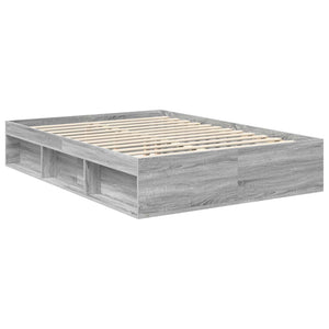 Bettrahmen 140x190 Graues Sonoma Kiefernholz