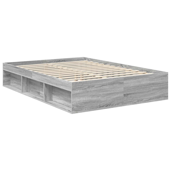 Bettrahmen 140x190 Graues Sonoma Kiefernholz