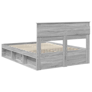 Bettrahmen 140x190 Graues Sonoma Kiefernholz