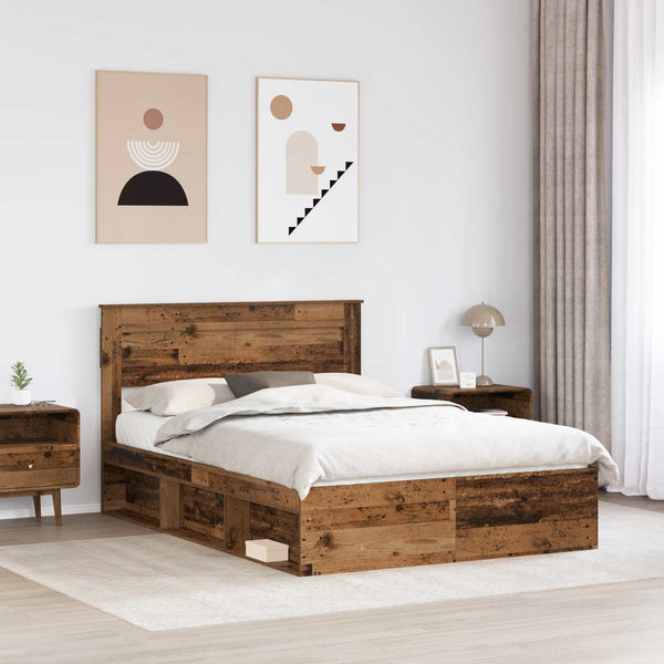 Bettrahmen Altholz 140x190 cm Kiefer Massiv