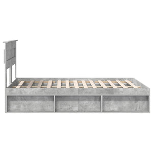 Bettrahmen Betonoptik 140x200 cm Kiefer Massivholz