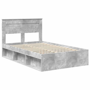 Bettrahmen Beton Grau 135x190 cm Kiefernholz