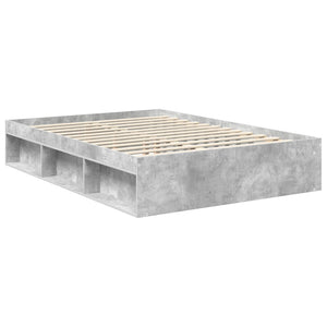 Bettrahmen Beton Grau 135x190 cm Kiefernholz