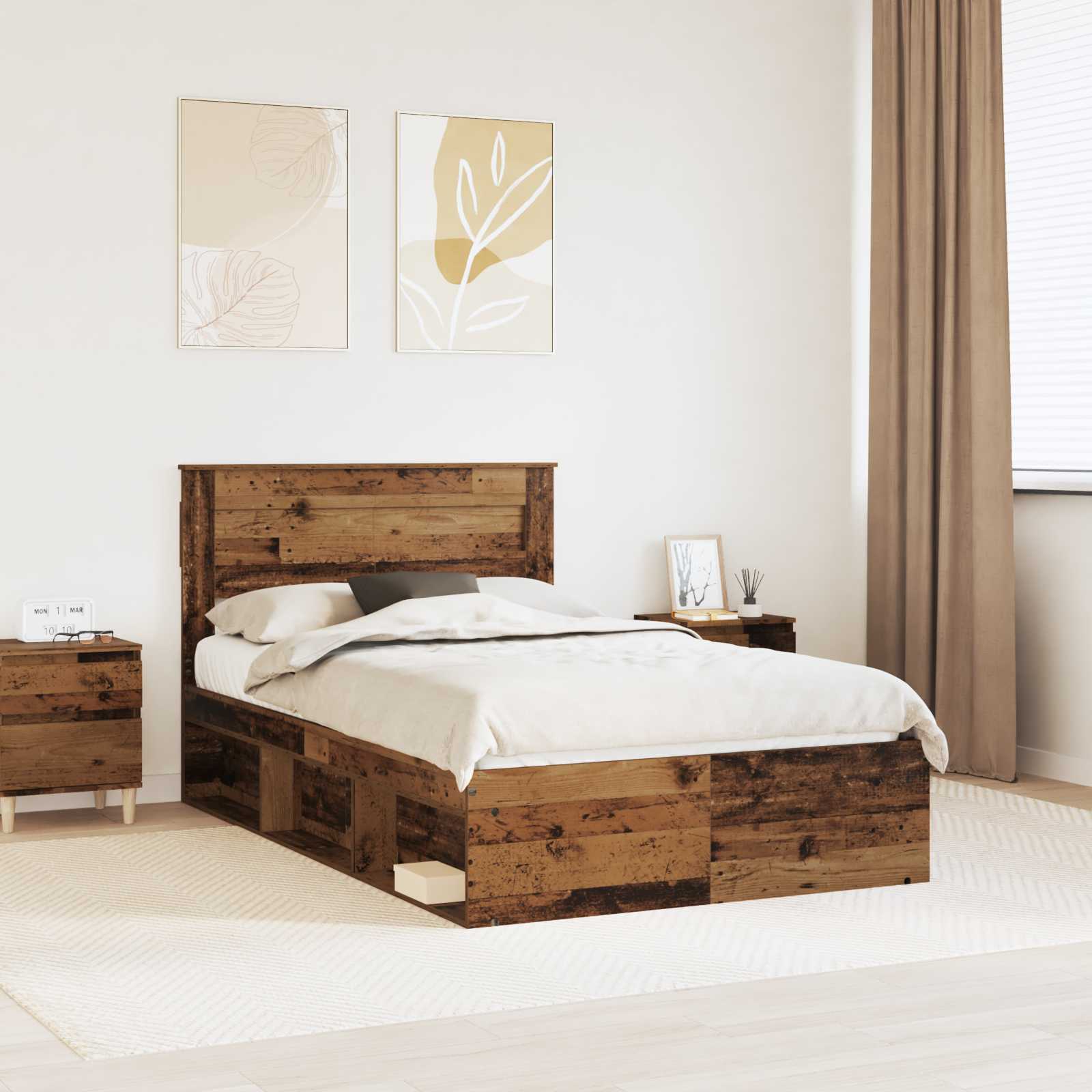 Bettrahmen Altholz 135x190 cm Kiefer Massiv