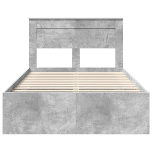 Bettrahmen mit Kopfteil 120x190 cm Kiefernholz Beton