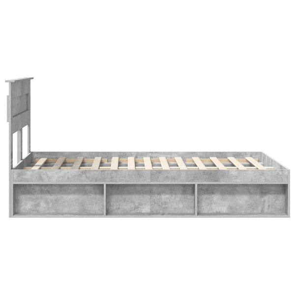 Bettrahmen mit Kopfteil 120x190 cm Kiefernholz Beton