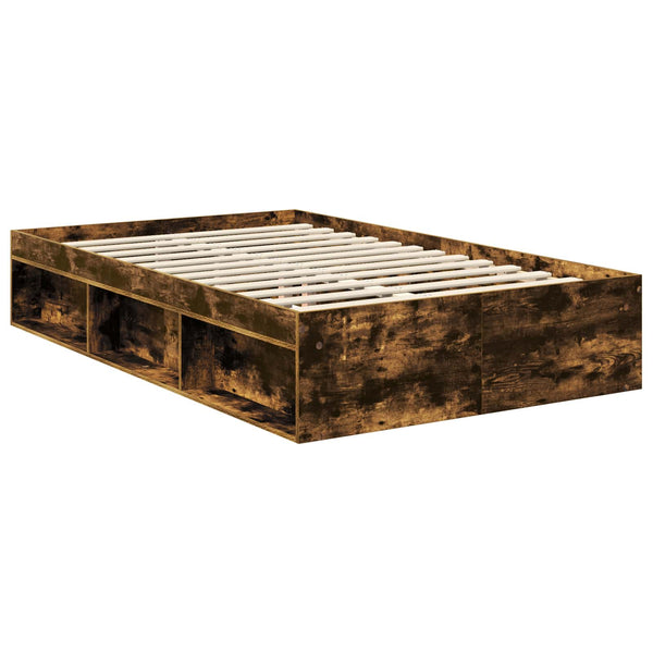Bettrahmen 120x190 cm Geräucherte Eiche Kiefer Massivholz