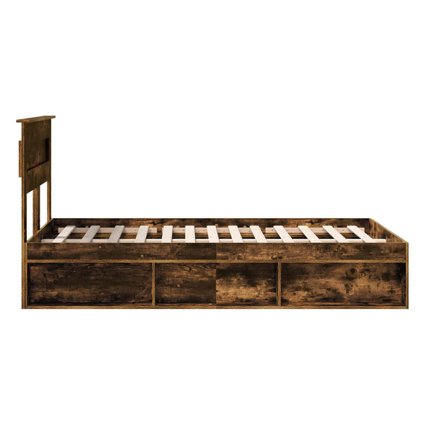 Bettrahmen 120x190 cm Geräucherte Eiche Kiefer Massivholz