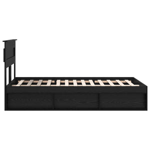 Bettrahmen Schwarz 120x200 cm Kiefer Massivholz