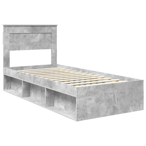Bettrahmen Beton Grau 100x200 cm Kiefernholz