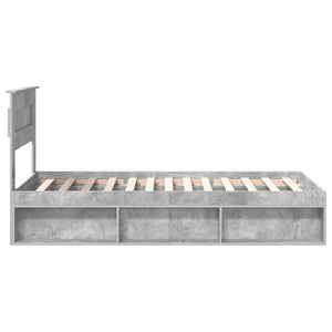 Bettrahmen Beton Grau 100x200 cm Kiefernholz