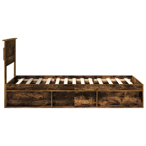 Bettrahmen 100x200 cm Geräucherte Eiche Kiefernholz