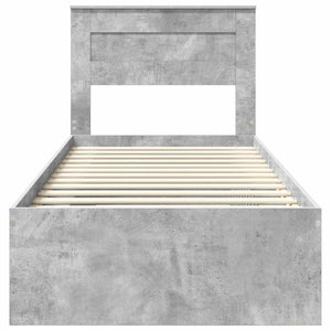 Bettrahmen 90x190 Beton Grau Kiefernholz