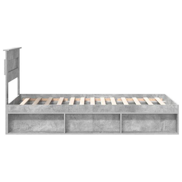 Bettrahmen 90x190 Beton Grau Kiefernholz