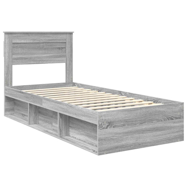 Bettrahmen 90x190 Graues Sonoma Kiefernholz