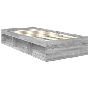 Bettrahmen 90x200 Graues Sonoma Kiefernholz