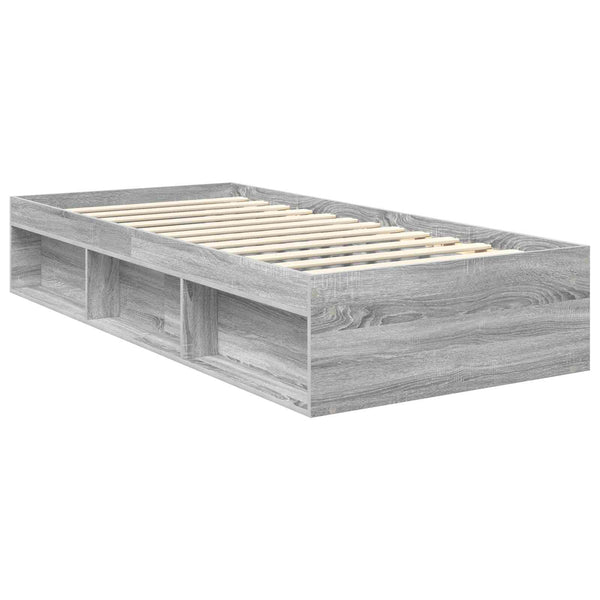 Bettrahmen 90x200 Graues Sonoma Kiefernholz