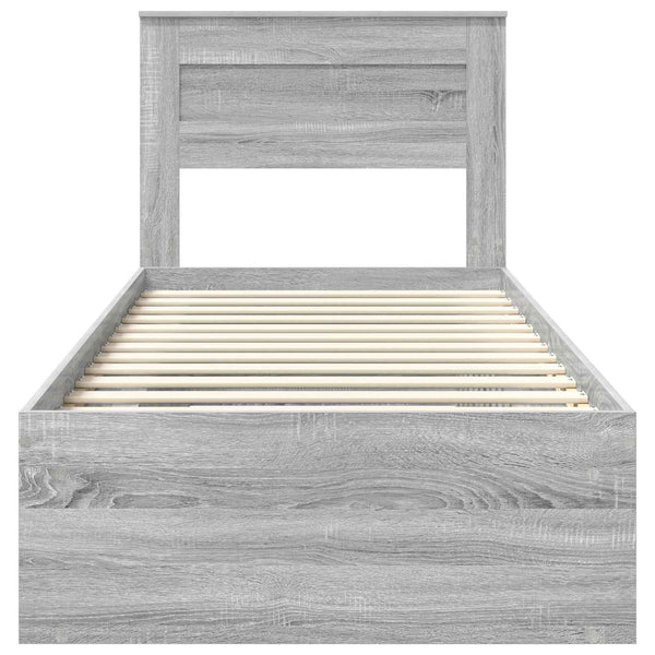 Bettrahmen 90x200 Graues Sonoma Kiefernholz