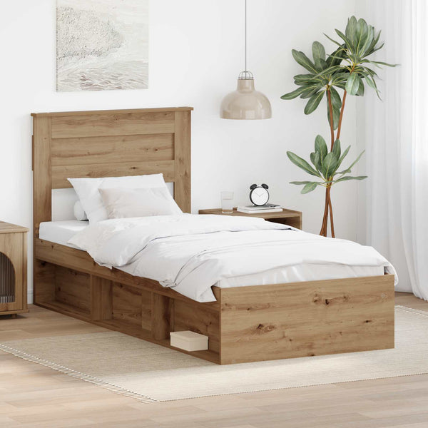 Bettrahmen Eiche 90x200 cm Kiefernholz
