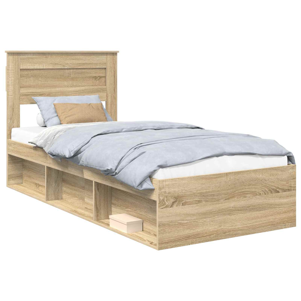 Bettrahmen Sonoma-Eiche 75x190 cm Kiefernholz