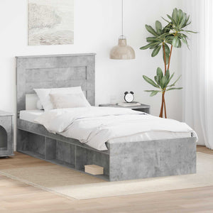 Bettrahmen Grau 75x190 cm Kiefernholz
