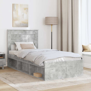 Bettrahmen Grau 75x190 cm Kiefernholz