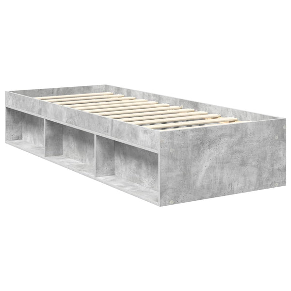 Bettrahmen Grau 75x190 cm Kiefernholz