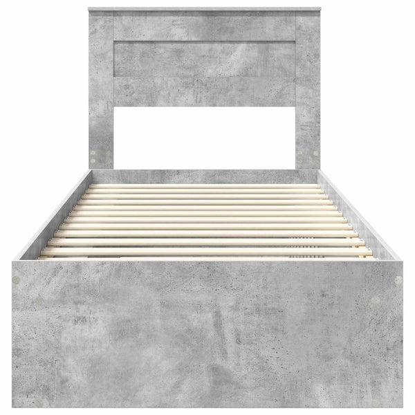 Bettrahmen Grau 75x190 cm Kiefernholz