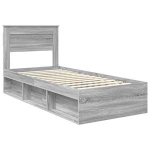 Bettrahmen 75x190 Graues Sonoma Kiefernholz