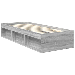 Bettrahmen 75x190 Graues Sonoma Kiefernholz
