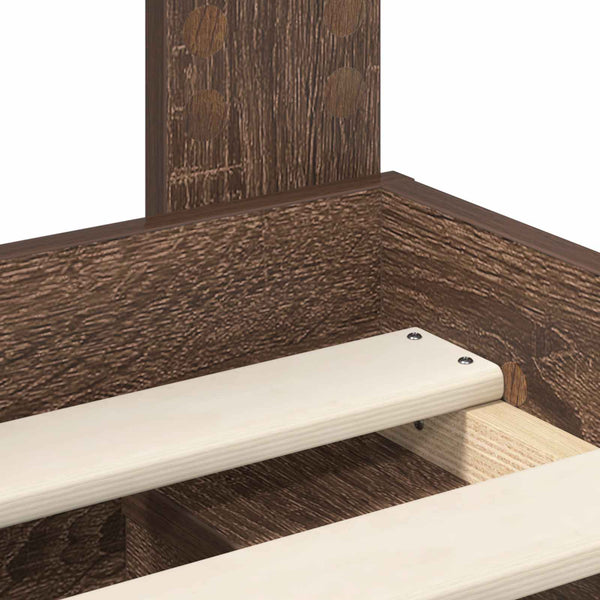 Bettrahmen Braun Eiche 140x200 cm Kiefer Massivholz