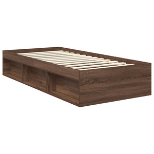 Bettrahmen 90x190 Braun Eichen-Optik Kiefernholz