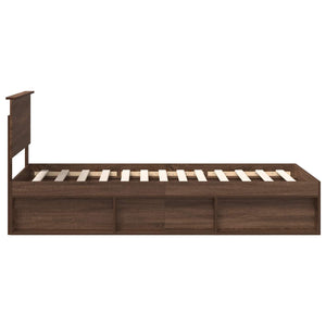 Bettrahmen 90x190 Braun Eichen-Optik Kiefernholz