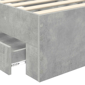 Bettrahmen 70x190 cm Beton Grau/Silber