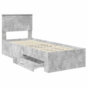 Bettrahmen 70x190 cm Beton Grau/Silber