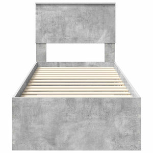 Bettrahmen 70x190 cm Beton Grau/Silber