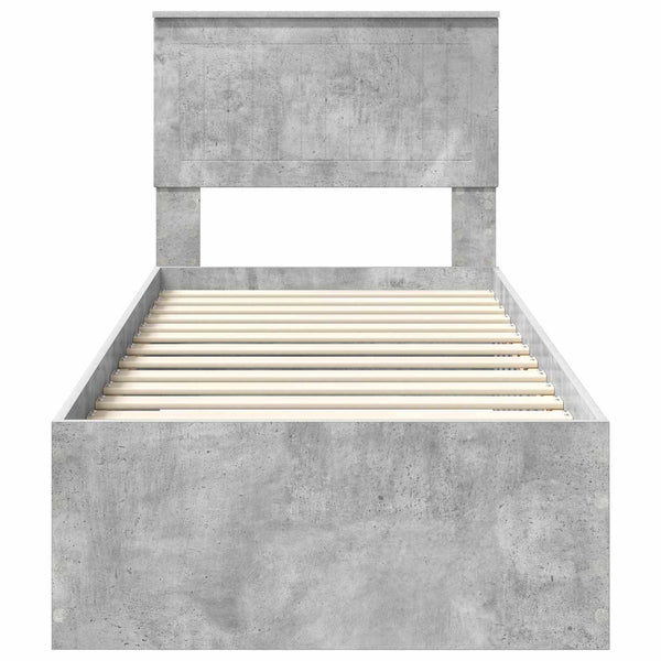 Bettrahmen 70x190 cm Beton Grau/Silber