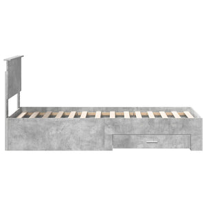 Bettrahmen 70x190 cm Beton Grau/Silber