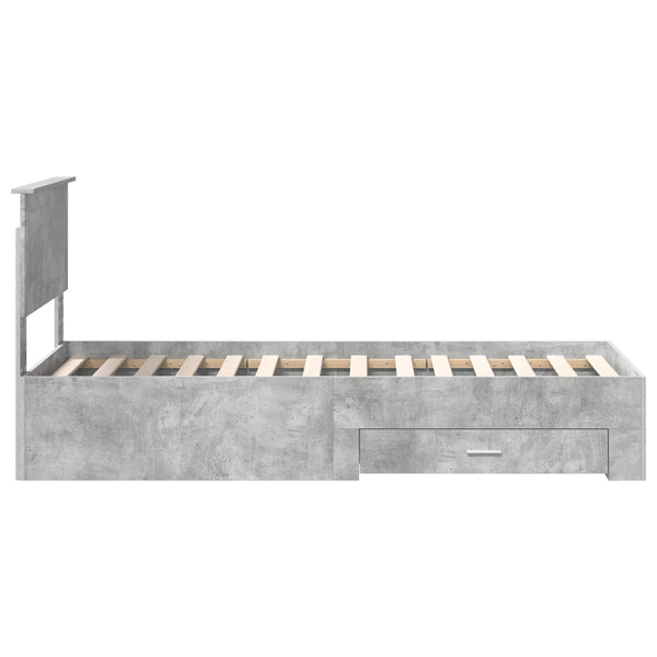 Bettrahmen 70x190 cm Beton Grau/Silber