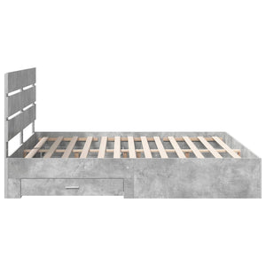 Bettrahmen mit Schubladen 200x200 cm Beton Grau