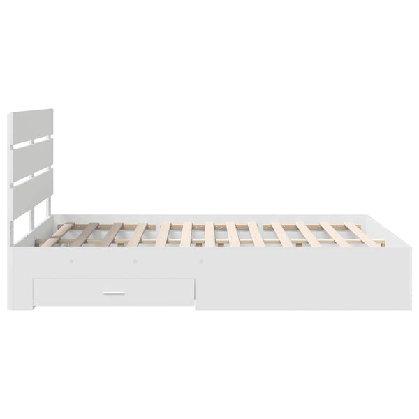 Bettrahmen Weiß 150x200 cm mit Schubladen