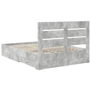 Bettrahmen mit Schubladen 140x200 Beton Grau