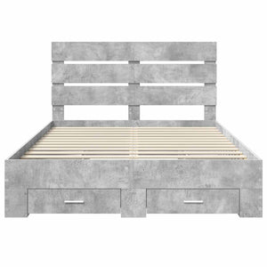 Bettrahmen mit Schubladen 140x200 Beton Grau